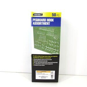 Store House 50 Piece Pegboard Hook Assortment Item 67581 New Sealed